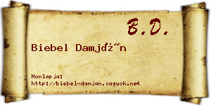 Biebel Damján névjegykártya